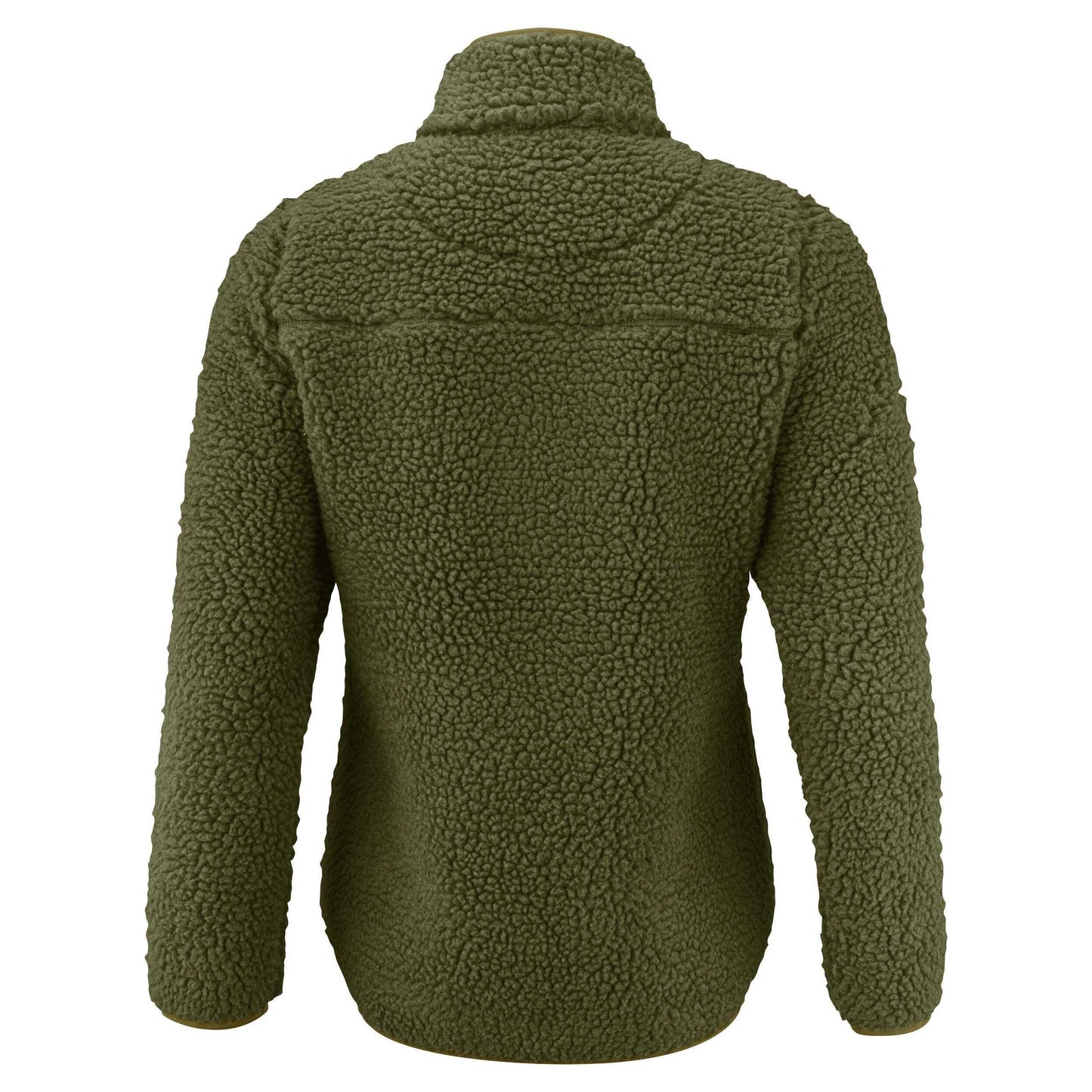 Moss Green - Back - James Harvest Womens-Ladies Kingsley Sherpa Fleece Jacket