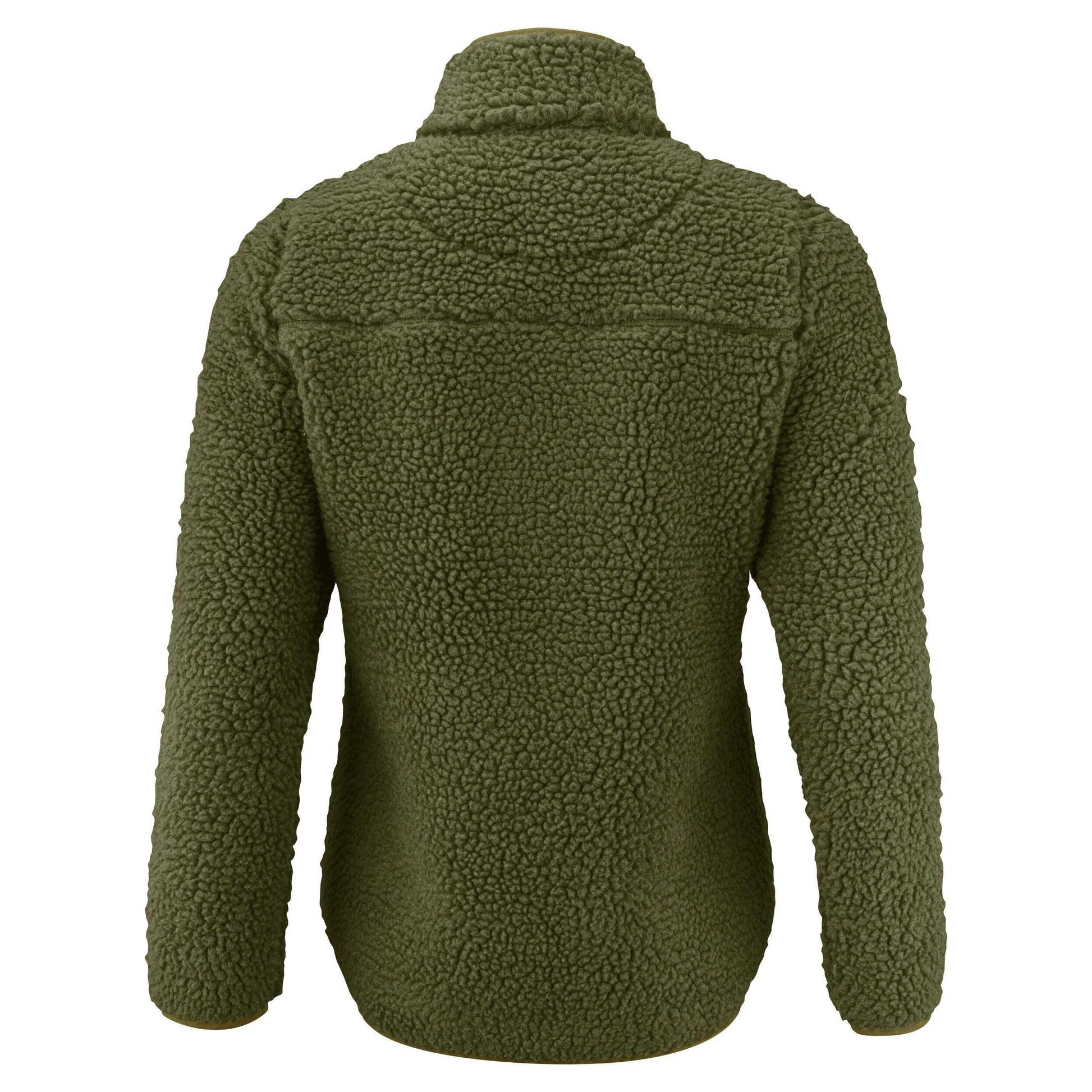 Moss Green - Back - James Harvest Womens-Ladies Kingsley Sherpa Fleece Jacket