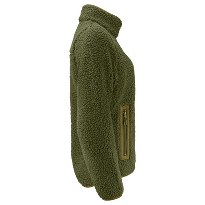 Moss Green - Lifestyle - James Harvest Womens-Ladies Kingsley Sherpa Fleece Jacket