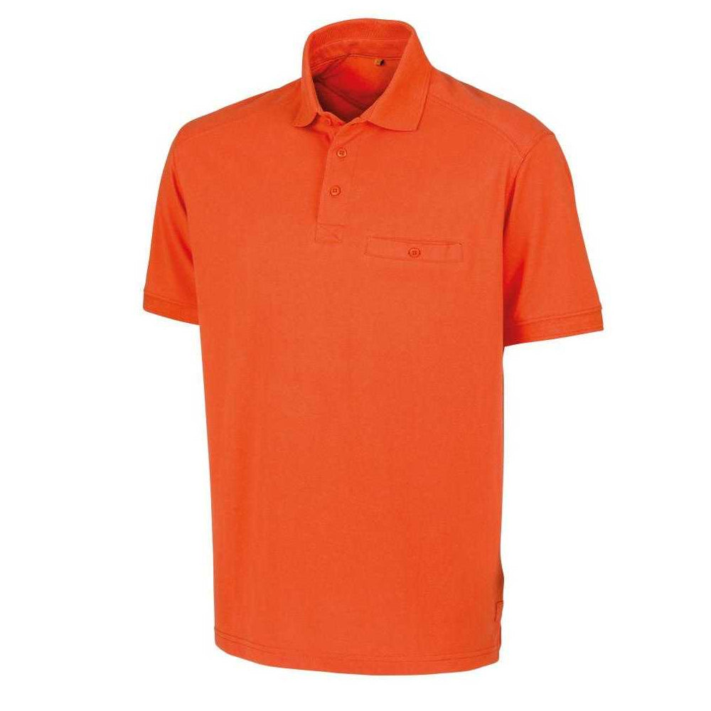 Orange - Front - WORK-GUARD by Result Mens Apex Polo Shirt