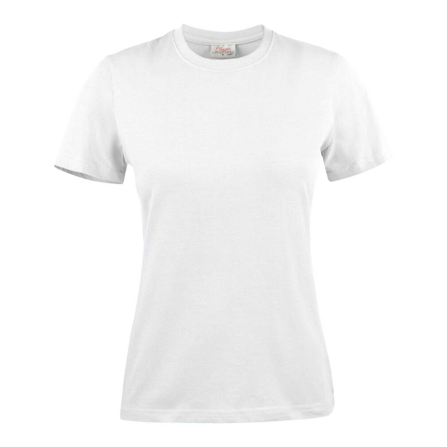 White - Front - Printer Womens-Ladies Heavier Pro T-Shirt