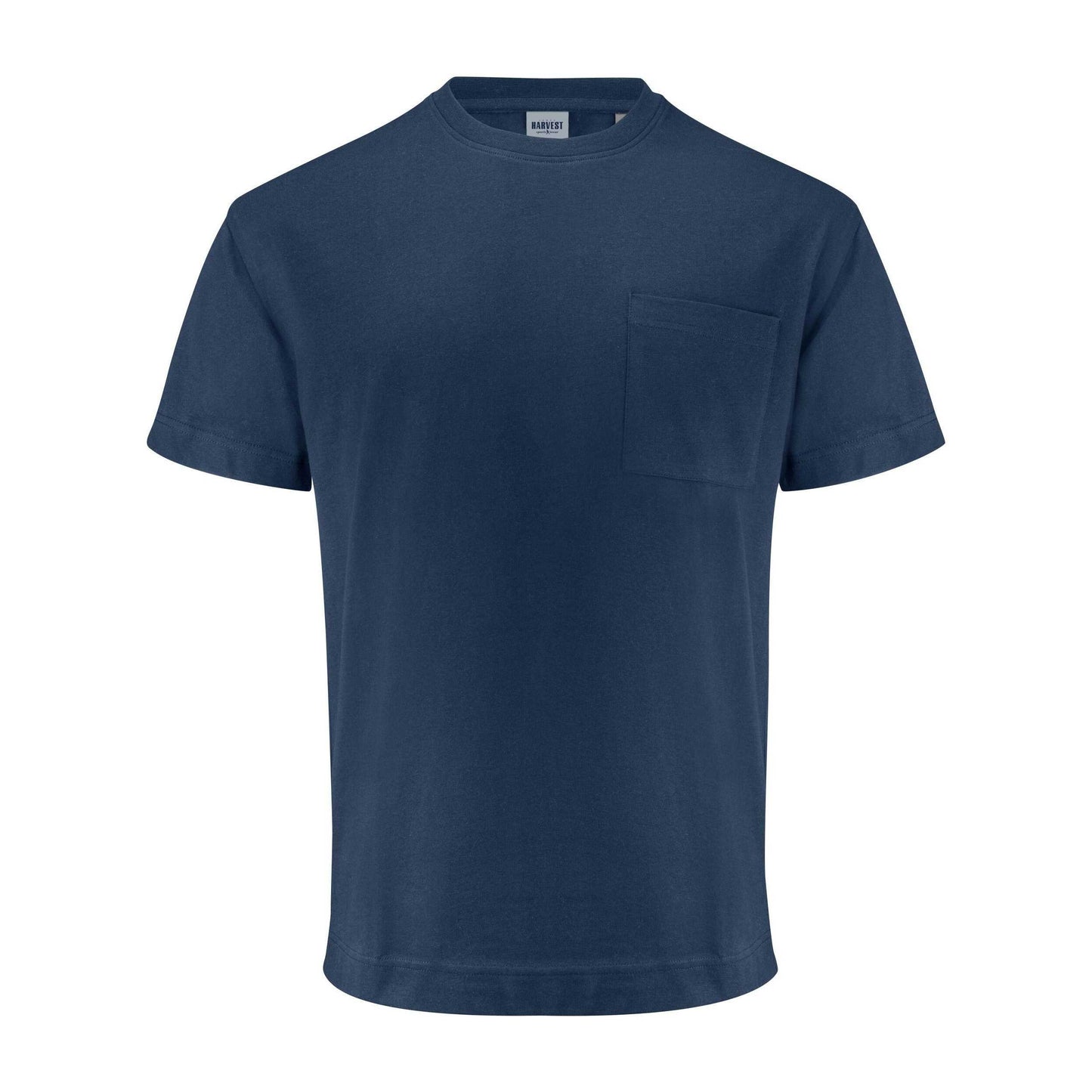 Navy - Front - James Harvest Unisex Adult Devons Pocket T-Shirt