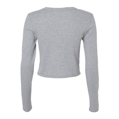Athletic Heather - Back - Bella + Canvas Womens-Ladies Micro-Rib Long-Sleeved T-Shirt