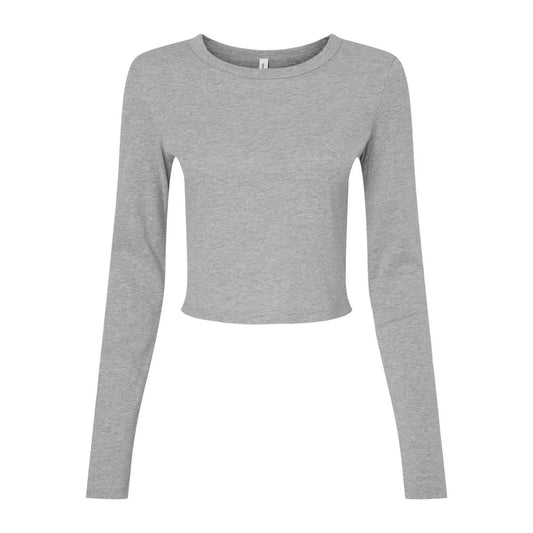 Athletic Heather - Front - Bella + Canvas Womens-Ladies Micro-Rib Long-Sleeved T-Shirt