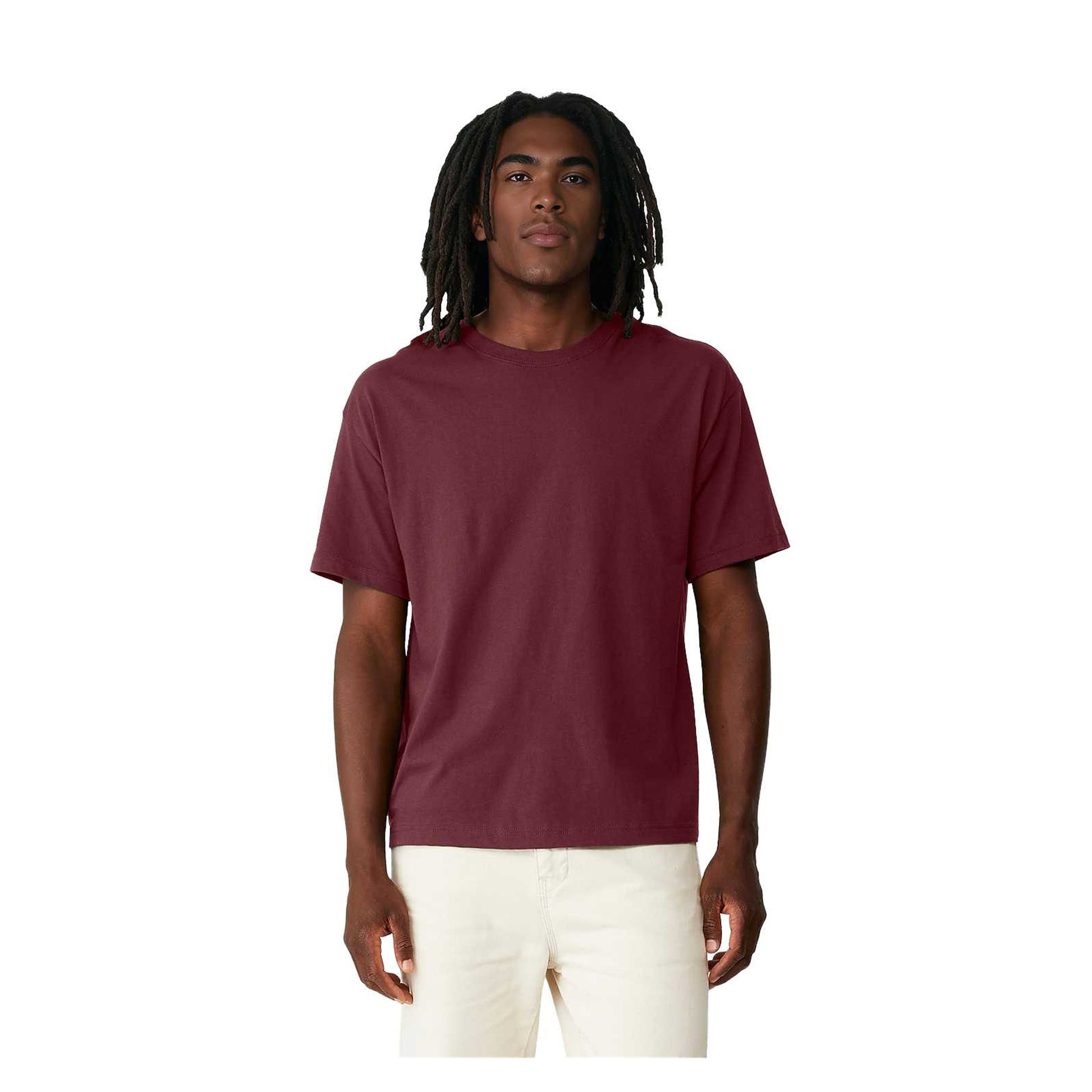 Maroon - Side - Bella + Canvas Unisex Adult Heavyweight Boxy T-Shirt