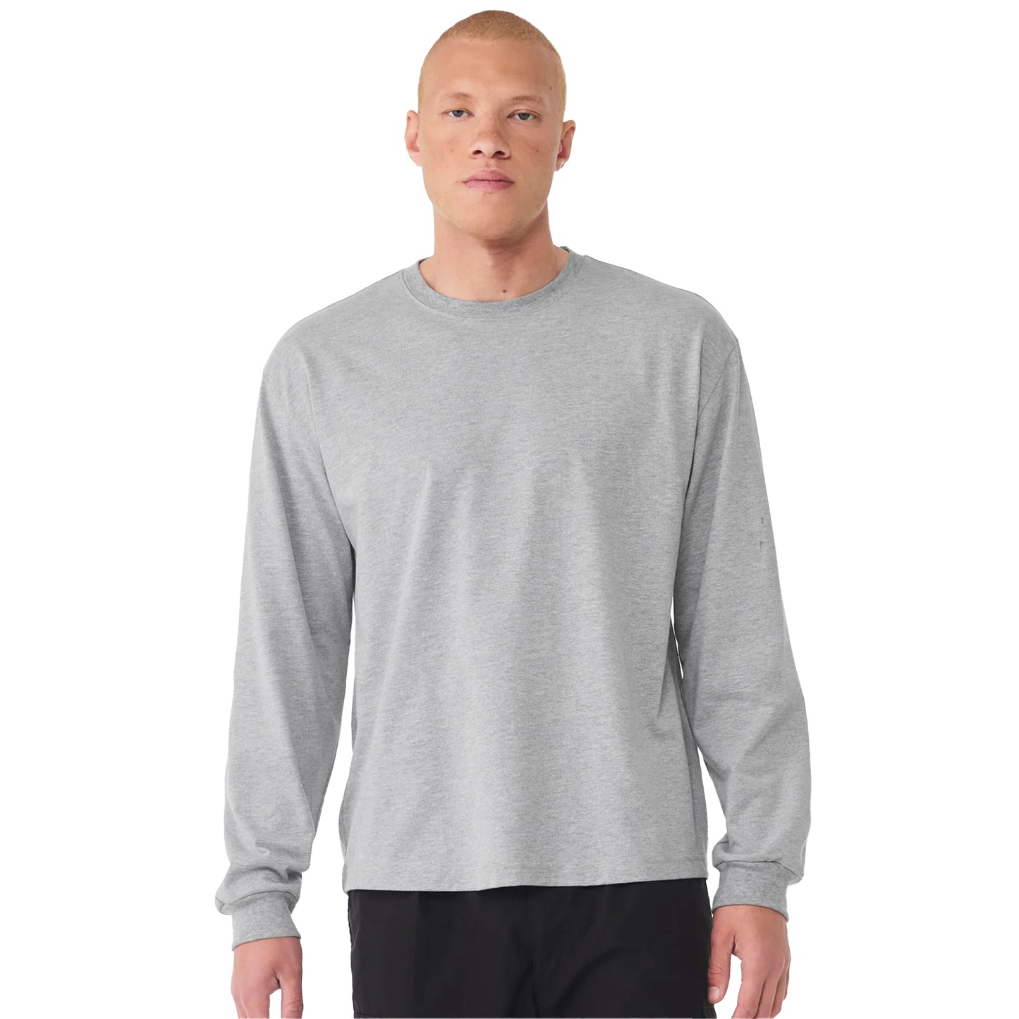 Athletic Heather - Back - Bella + Canvas Unisex Adult Heavyweight Boxy Long-Sleeved T-Shirt