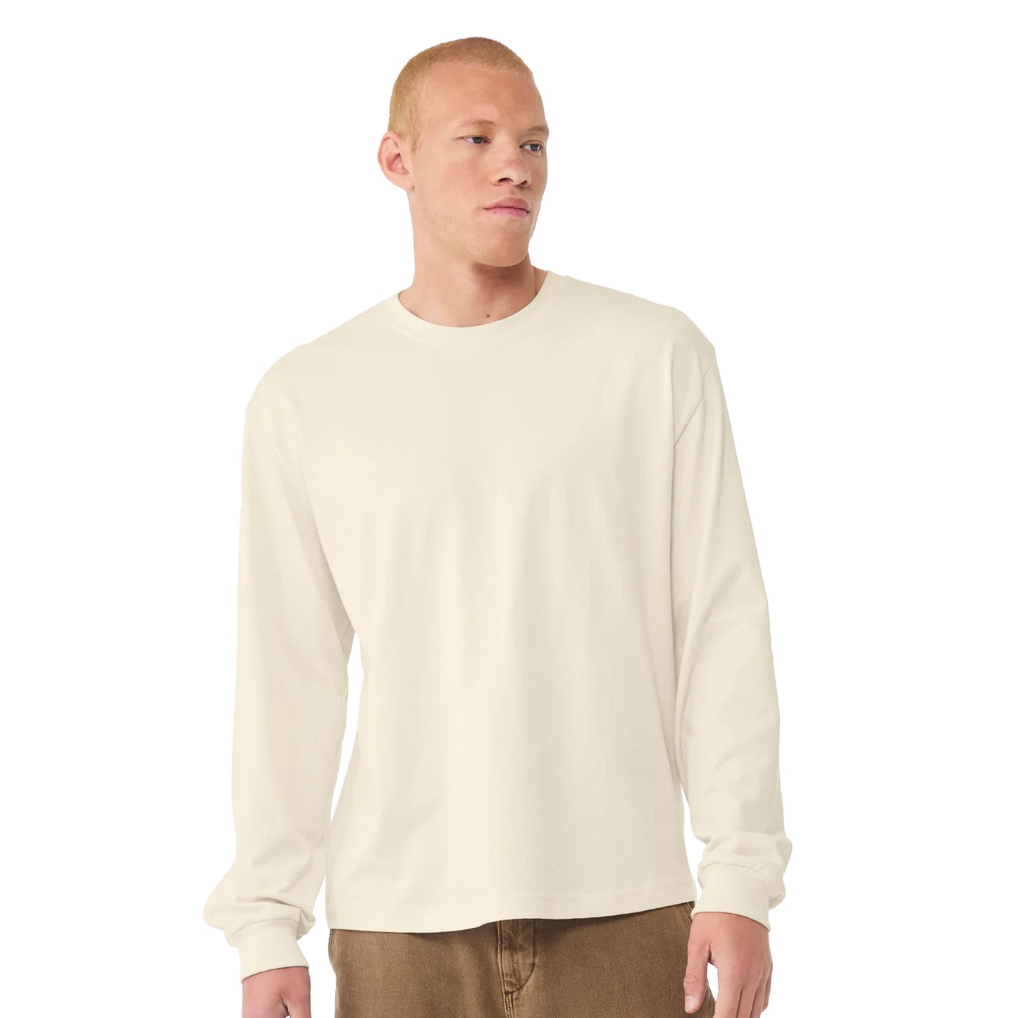 Natural - Back - Bella + Canvas Unisex Adult Heavyweight Boxy Long-Sleeved T-Shirt
