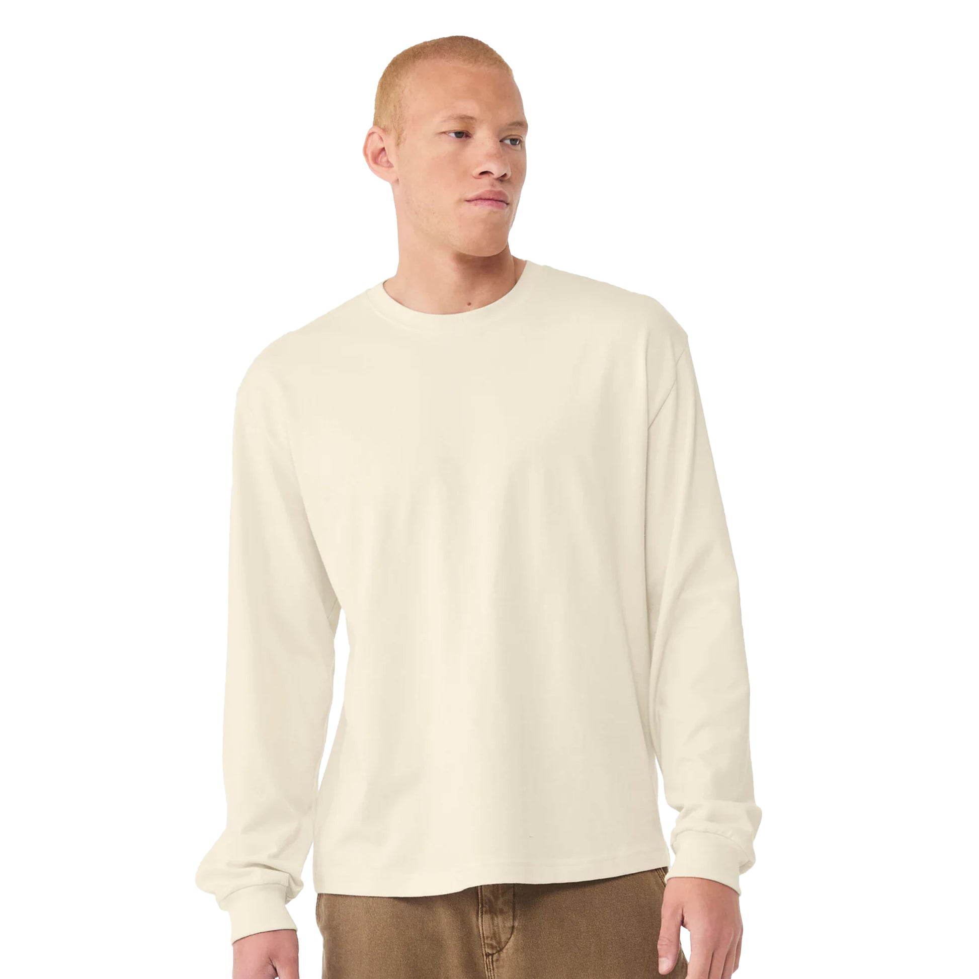Natural - Back - Bella + Canvas Unisex Adult Heavyweight Boxy Long-Sleeved T-Shirt