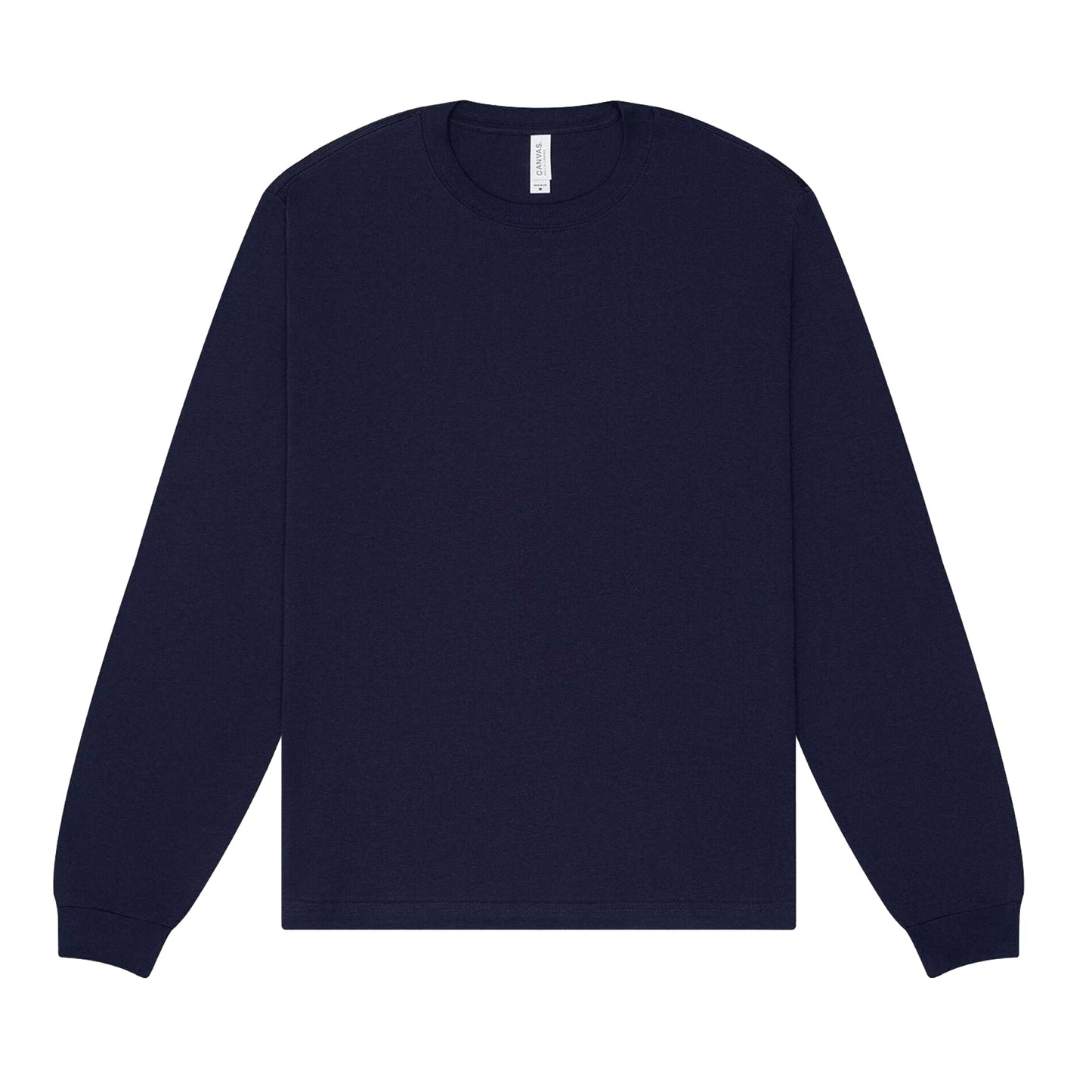Navy - Front - Bella + Canvas Unisex Adult Heavyweight Boxy Long-Sleeved T-Shirt