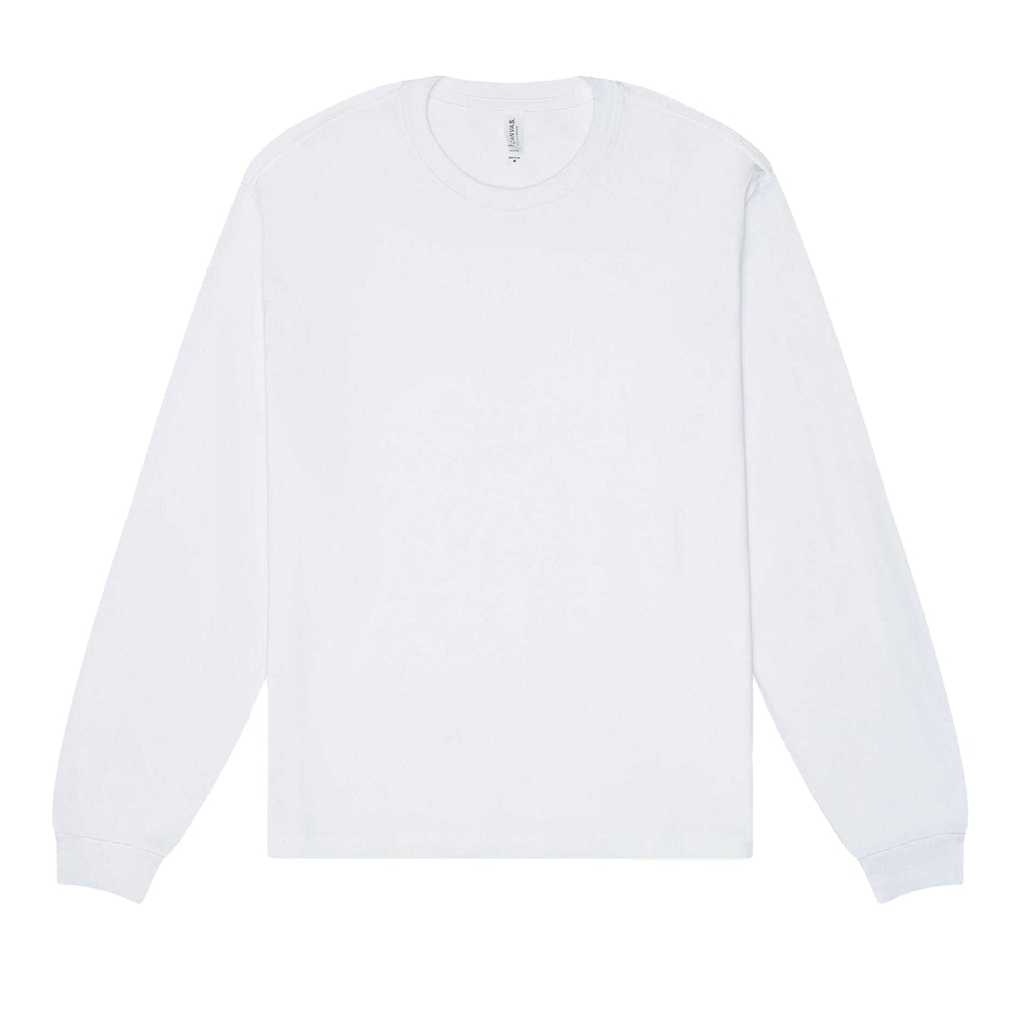 White - Front - Bella + Canvas Unisex Adult Heavyweight Boxy Long-Sleeved T-Shirt
