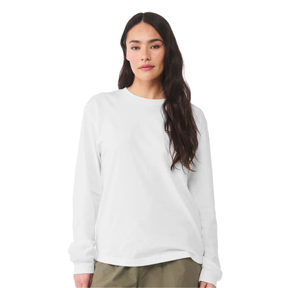 White - Back - Bella + Canvas Unisex Adult Heavyweight Boxy Long-Sleeved T-Shirt