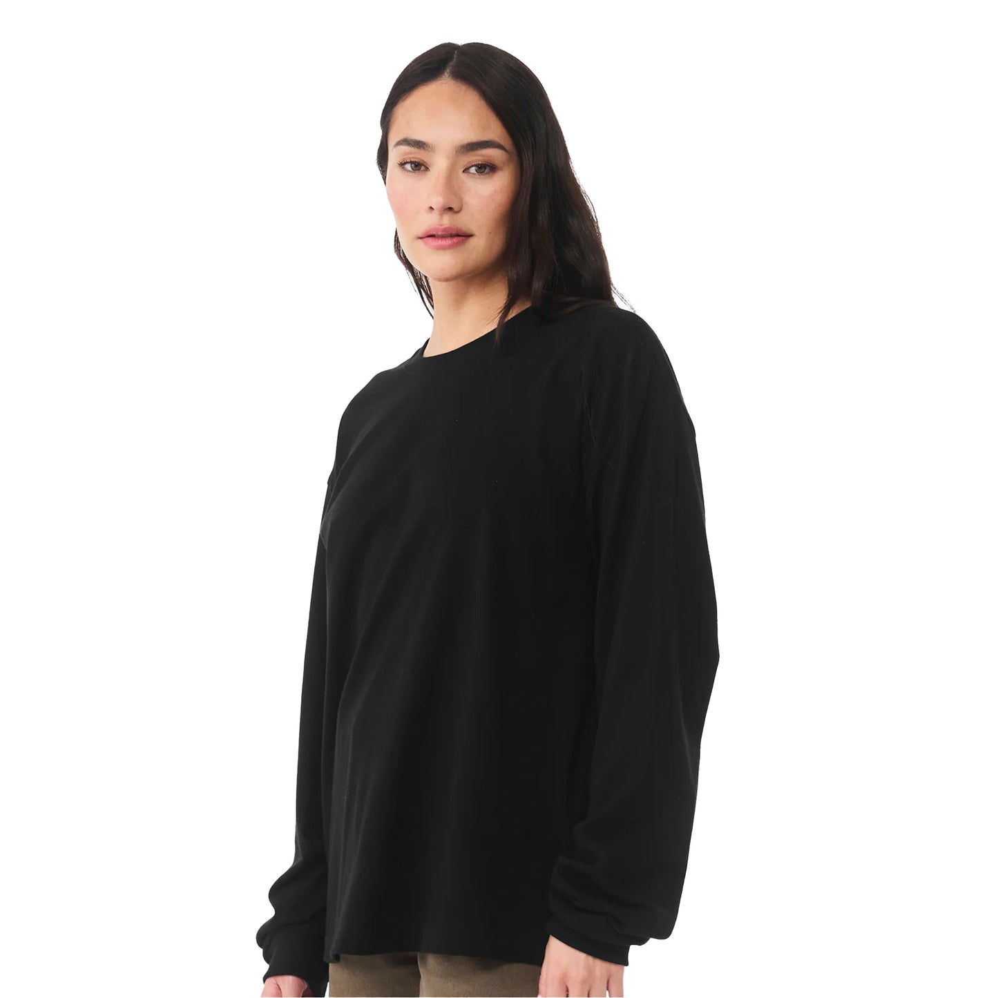 Black - Back - Bella + Canvas Unisex Adult Heavyweight Boxy Long-Sleeved T-Shirt