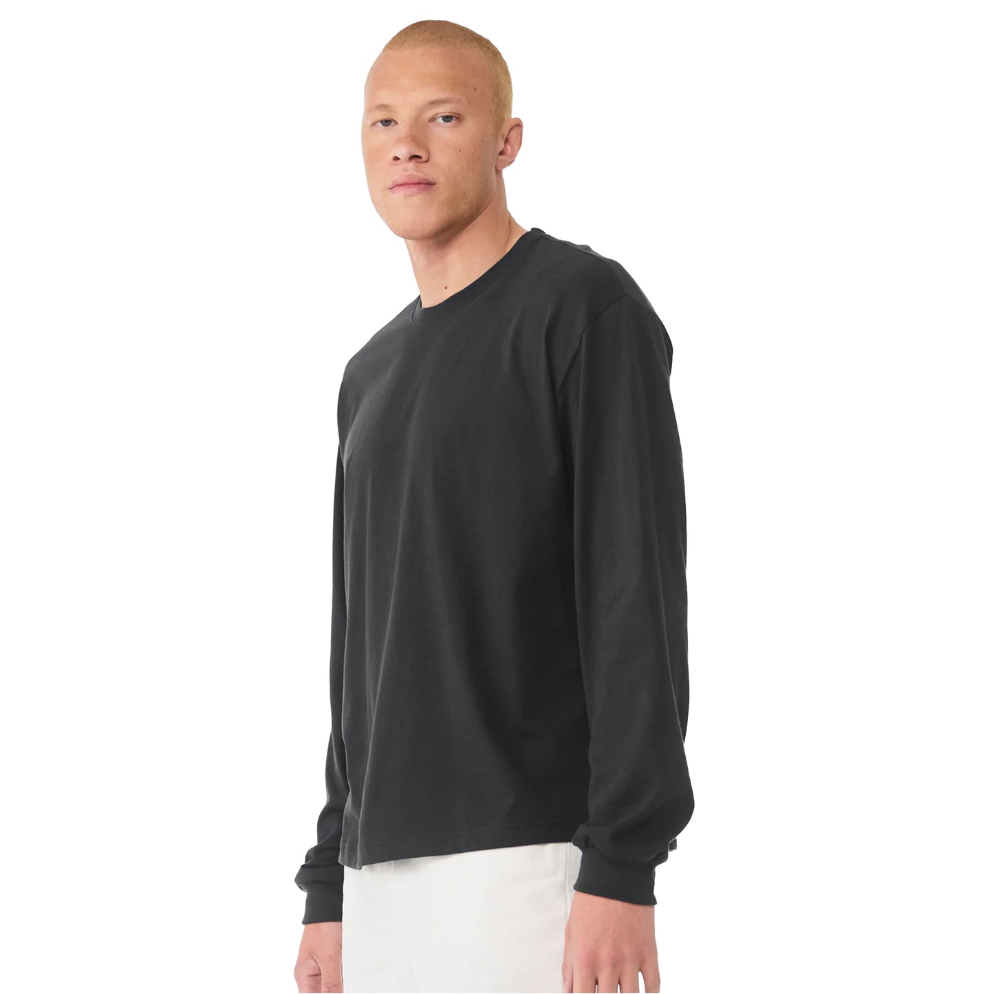 Dark Grey - Back - Bella + Canvas Unisex Adult Heavyweight Boxy Long-Sleeved T-Shirt