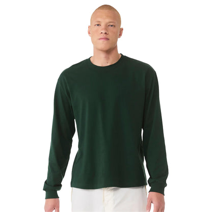 Forest Green - Back - Bella + Canvas Unisex Adult Heavyweight Boxy Long-Sleeved T-Shirt