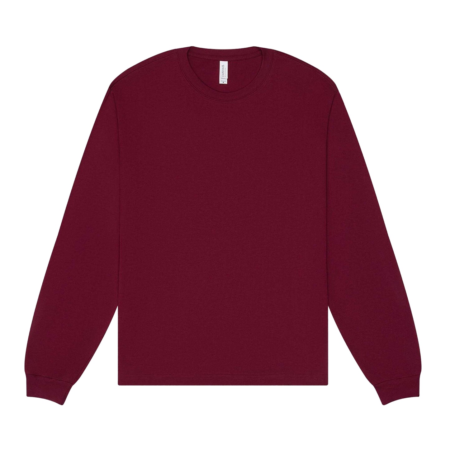 Maroon - Front - Bella + Canvas Unisex Adult Heavyweight Boxy Long-Sleeved T-Shirt