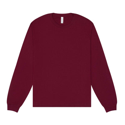 Maroon - Front - Bella + Canvas Unisex Adult Heavyweight Boxy Long-Sleeved T-Shirt