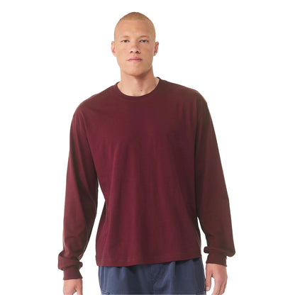 Maroon - Back - Bella + Canvas Unisex Adult Heavyweight Boxy Long-Sleeved T-Shirt