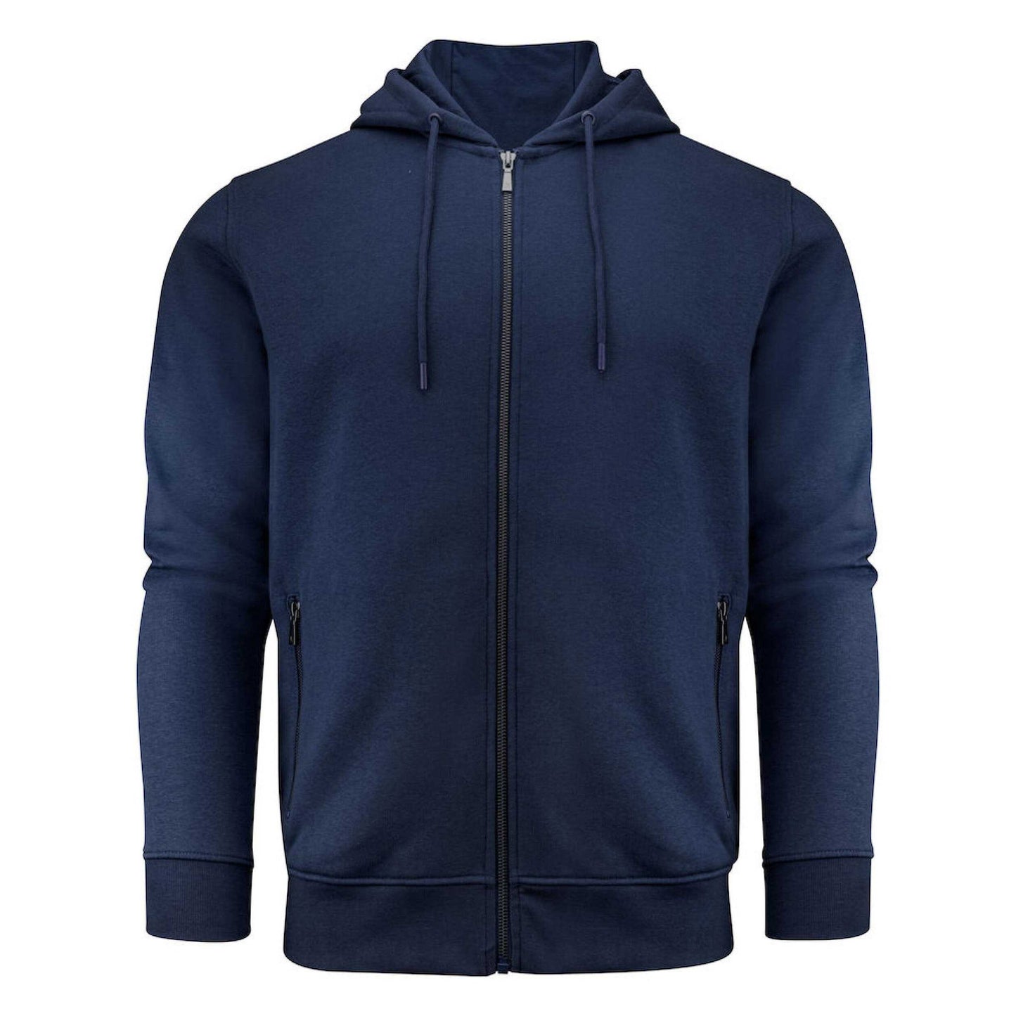 Navy - Front - James Harvest Mens Westwood Heights Full Zip Hoodie