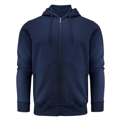 Navy - Front - James Harvest Mens Westwood Heights Full Zip Hoodie