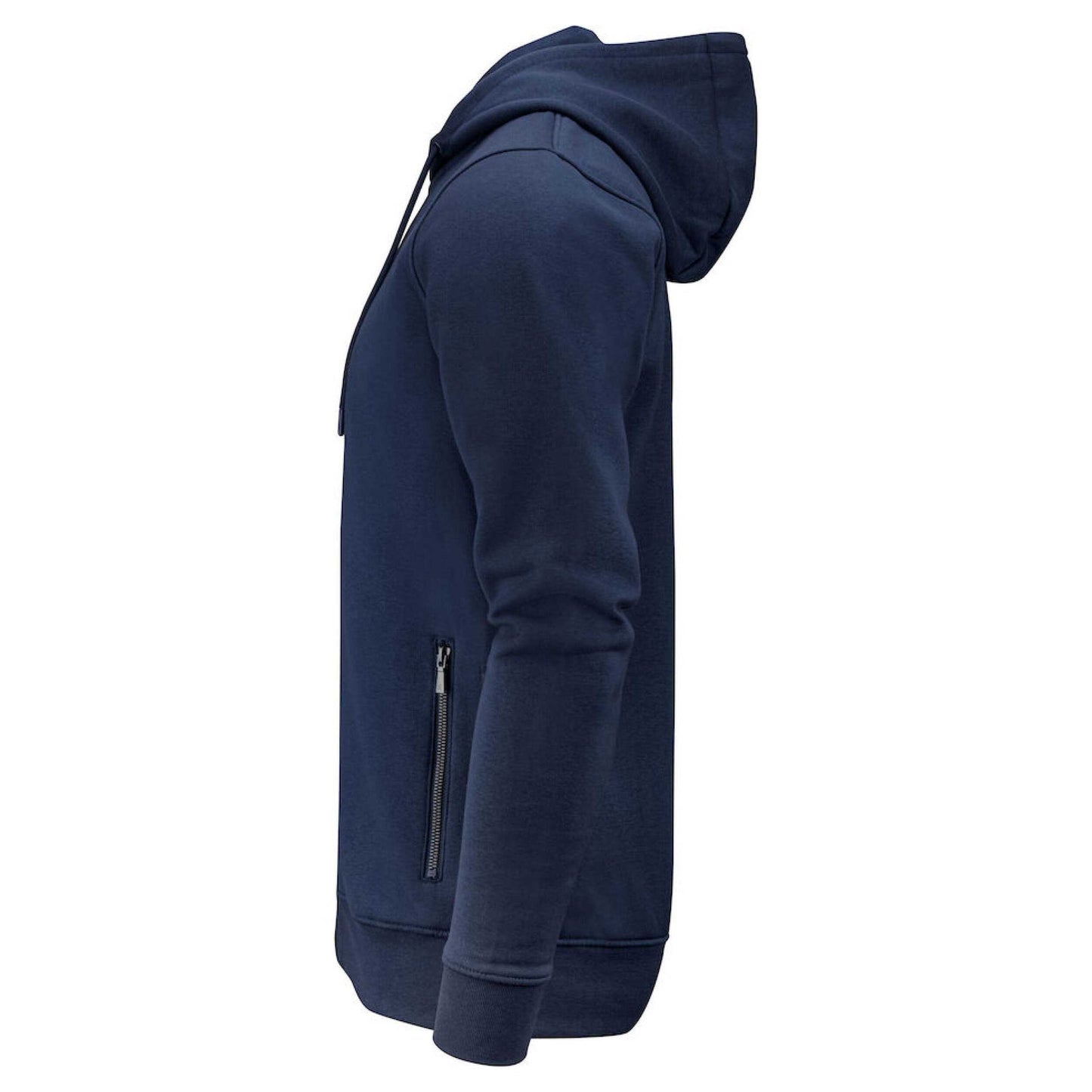 Navy - Side - James Harvest Mens Westwood Heights Full Zip Hoodie