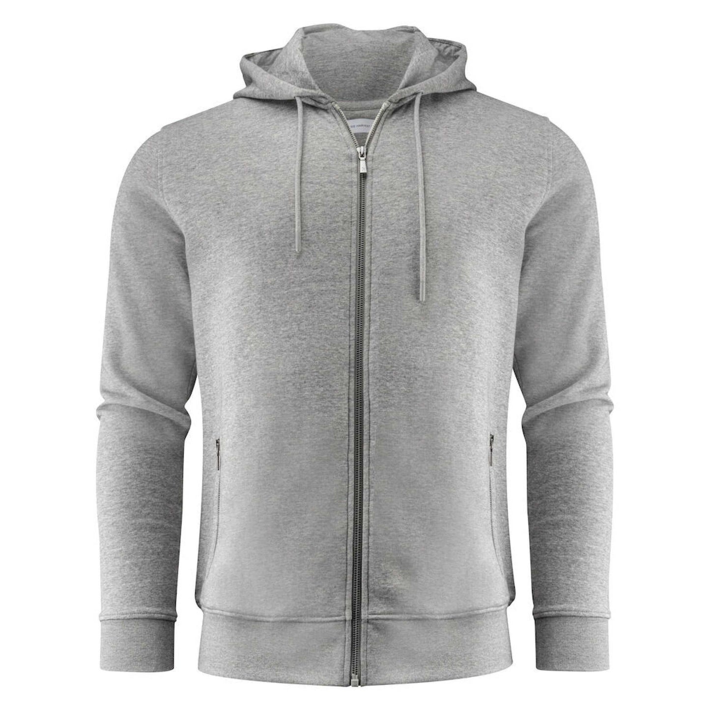 Grey Melange - Front - James Harvest Mens Westwood Heights Full Zip Hoodie