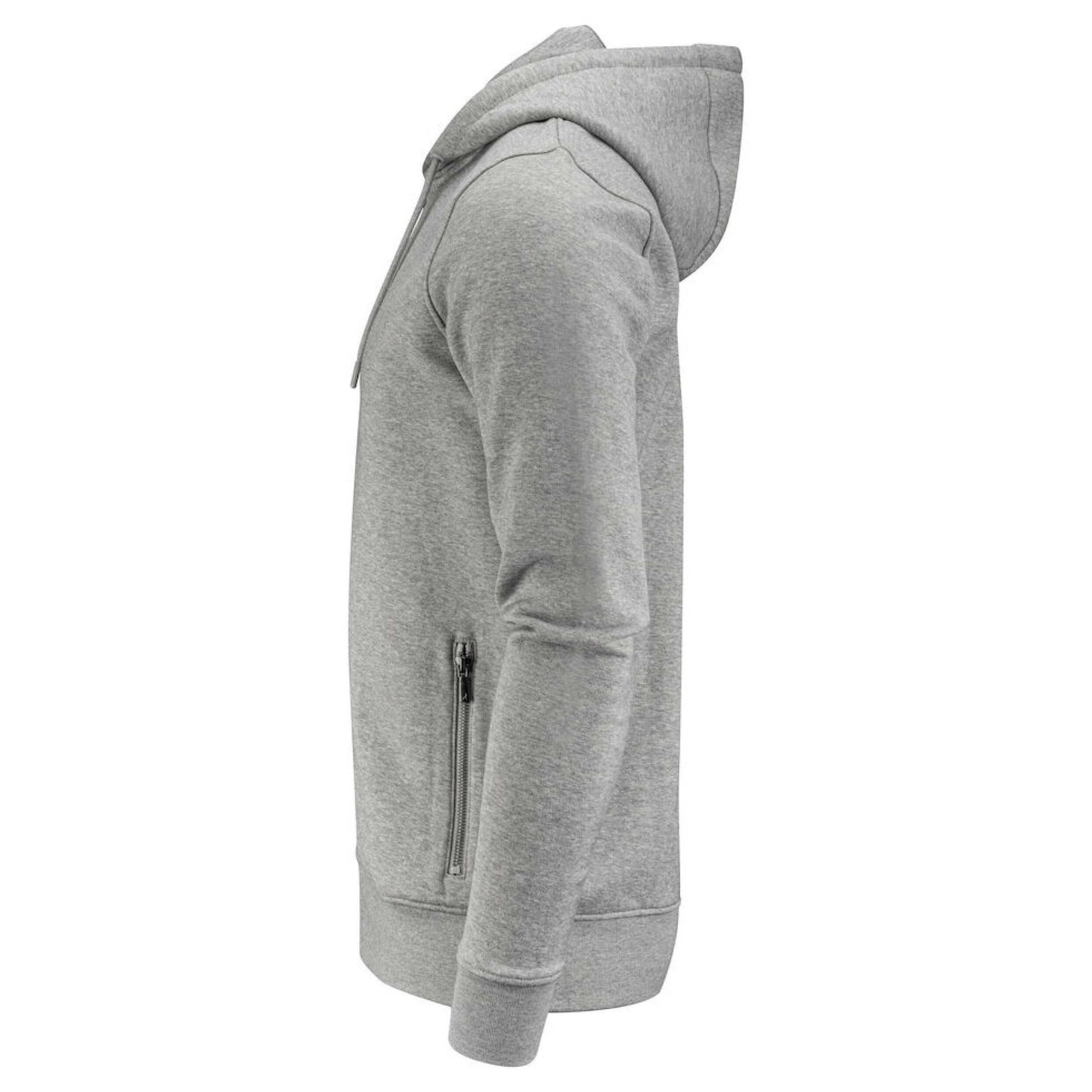 Grey Melange - Side - James Harvest Mens Westwood Heights Full Zip Hoodie