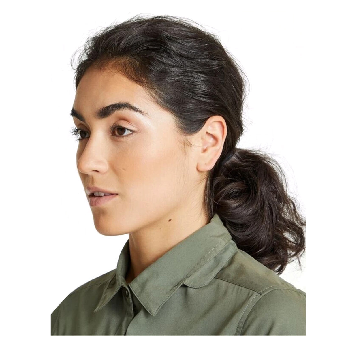 Dark Cedar Green - Side - Craghoppers Womens-Ladies Kiwi Long-Sleeved Shirt