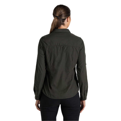 Dark Cedar Green - Back - Craghoppers Womens-Ladies Kiwi Long-Sleeved Shirt