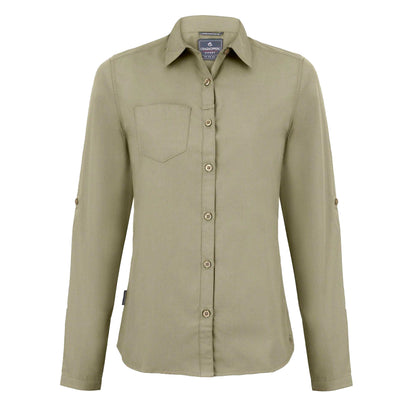 Pebble - Front - Craghoppers Womens-Ladies Kiwi Long-Sleeved Shirt