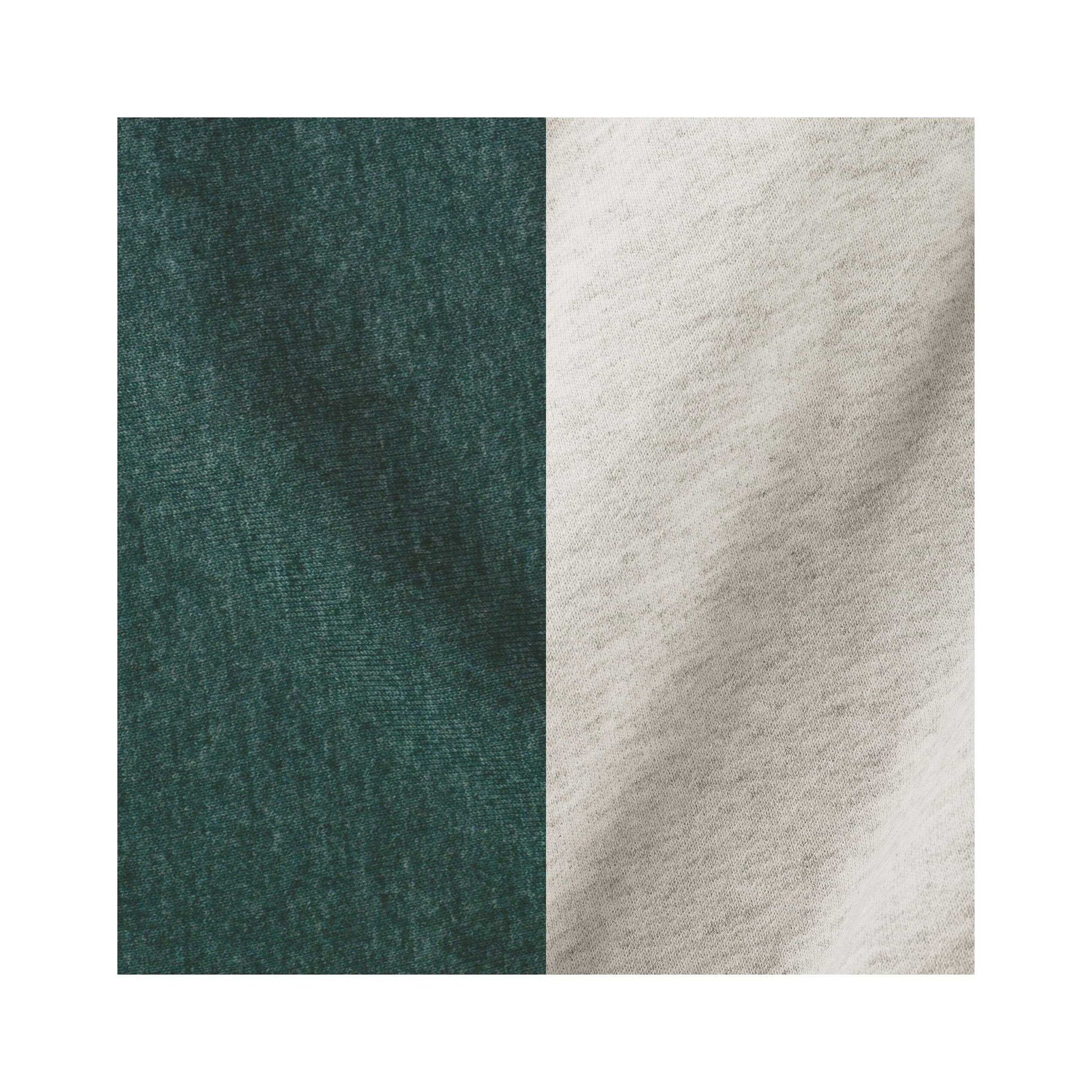 Heather Oatmeal-Forest Green Heather - Back - Jerzees Unisex Adult Varsity Colour Block Nublend Hoodie