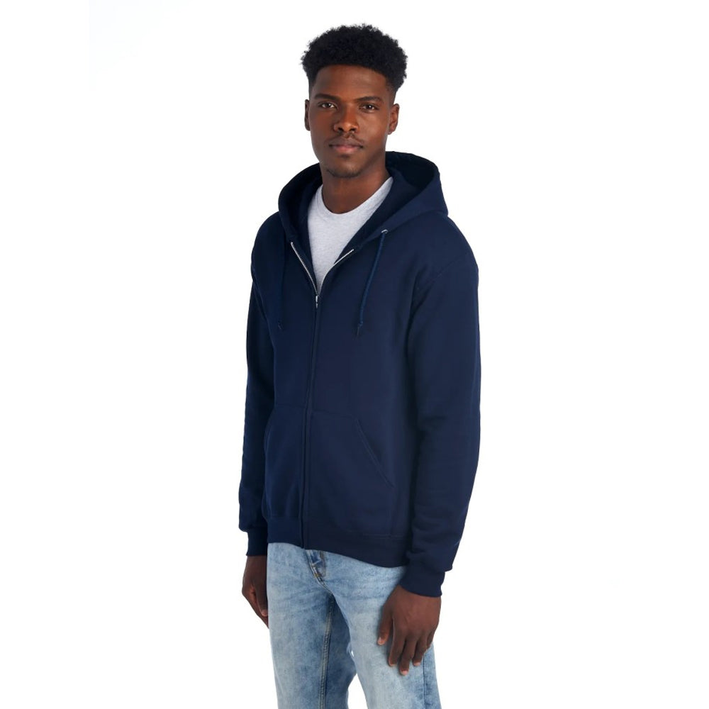 Navy Blue - Side - Jerzees Unisex Adult Nublend Full Zip Hoodie