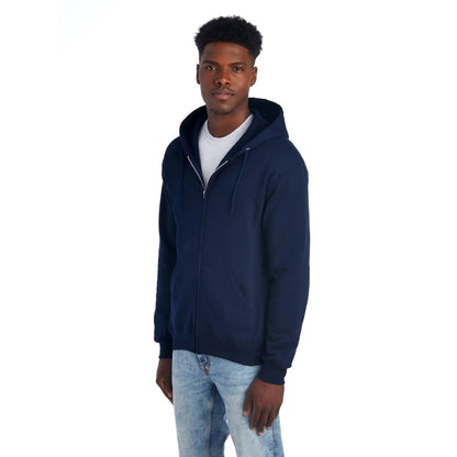 Navy Blue - Side - Jerzees Unisex Adult Nublend Full Zip Hoodie
