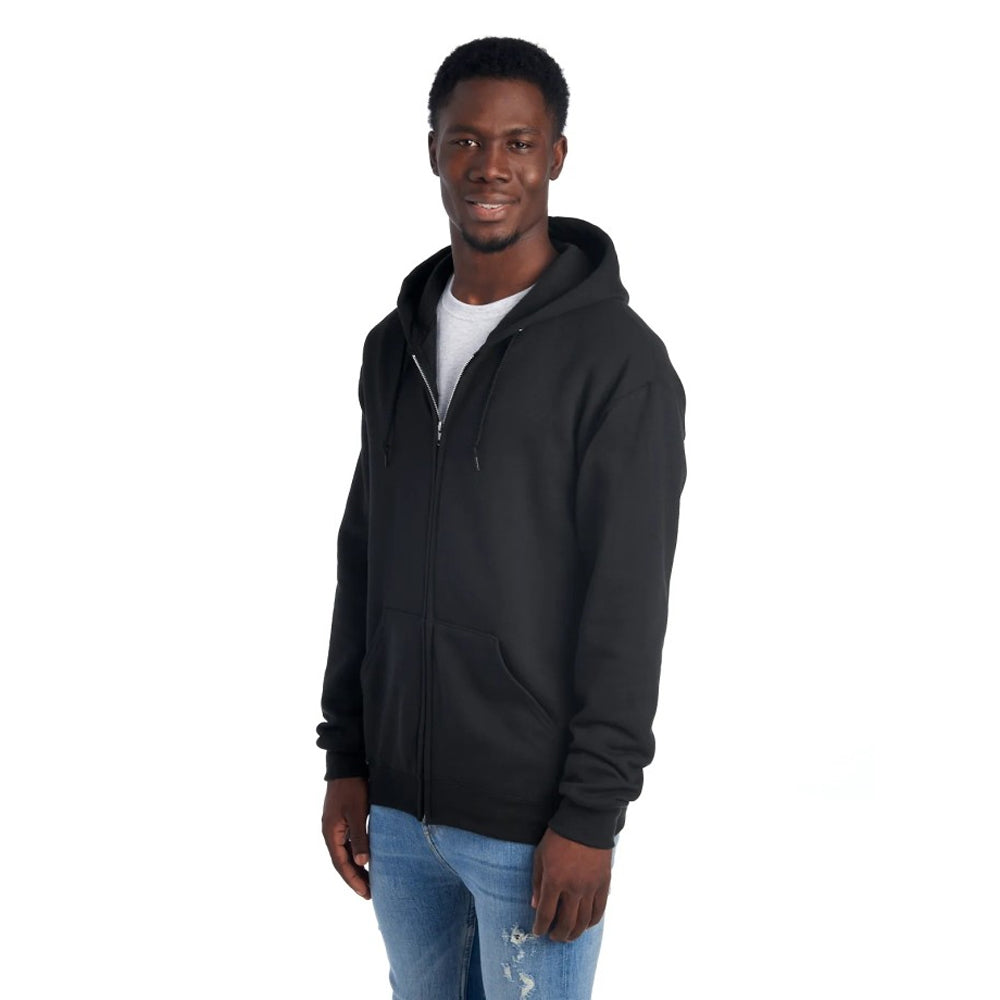 Black - Side - Jerzees Unisex Adult Nublend Full Zip Hoodie