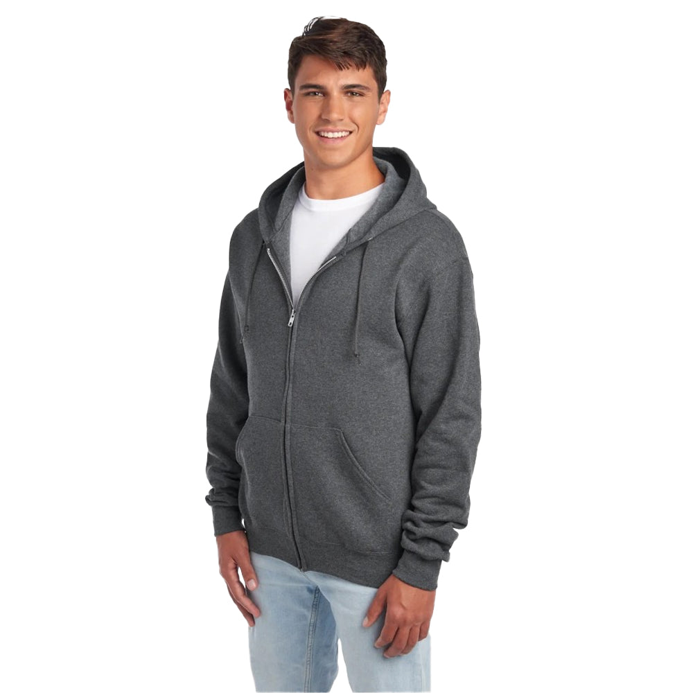 Black Heather - Side - Jerzees Unisex Adult Nublend Full Zip Hoodie