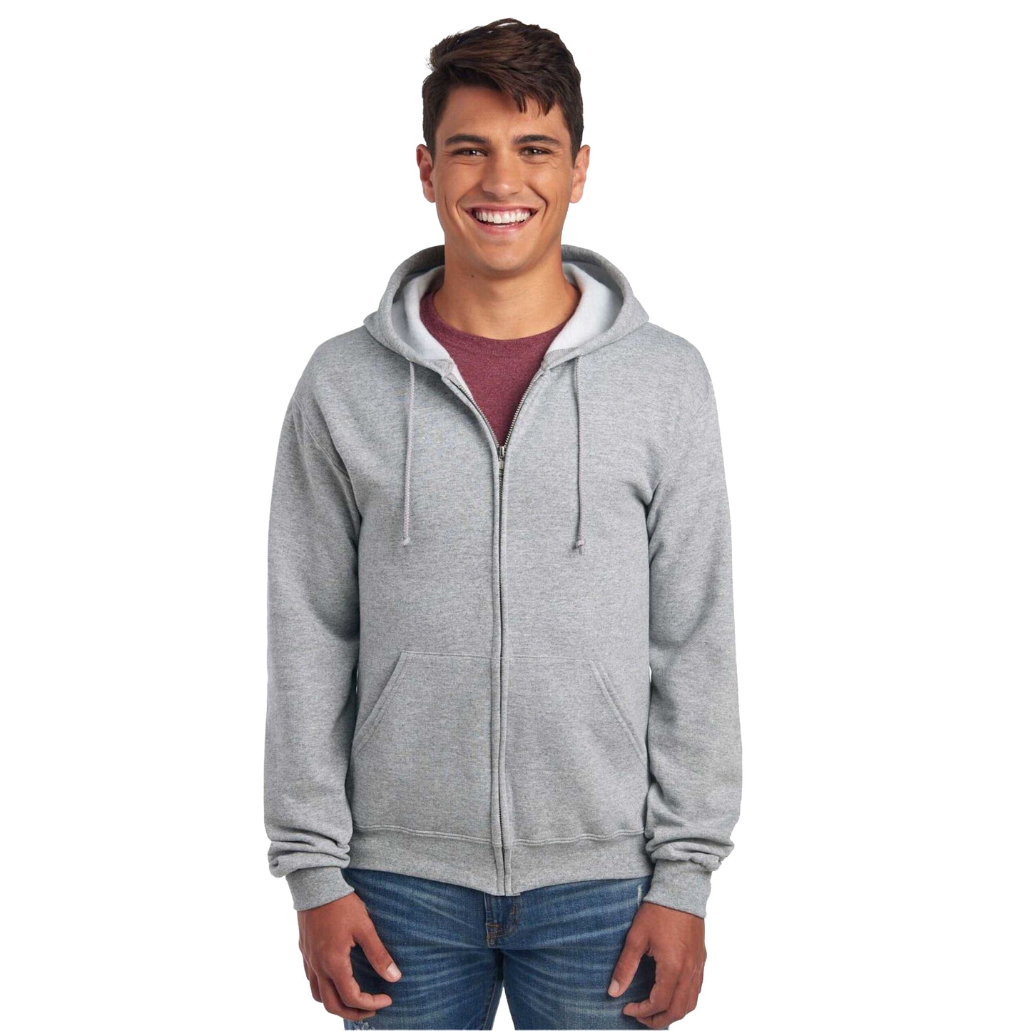 Athletic Heather - Front - Jerzees Unisex Adult Nublend Full Zip Hoodie