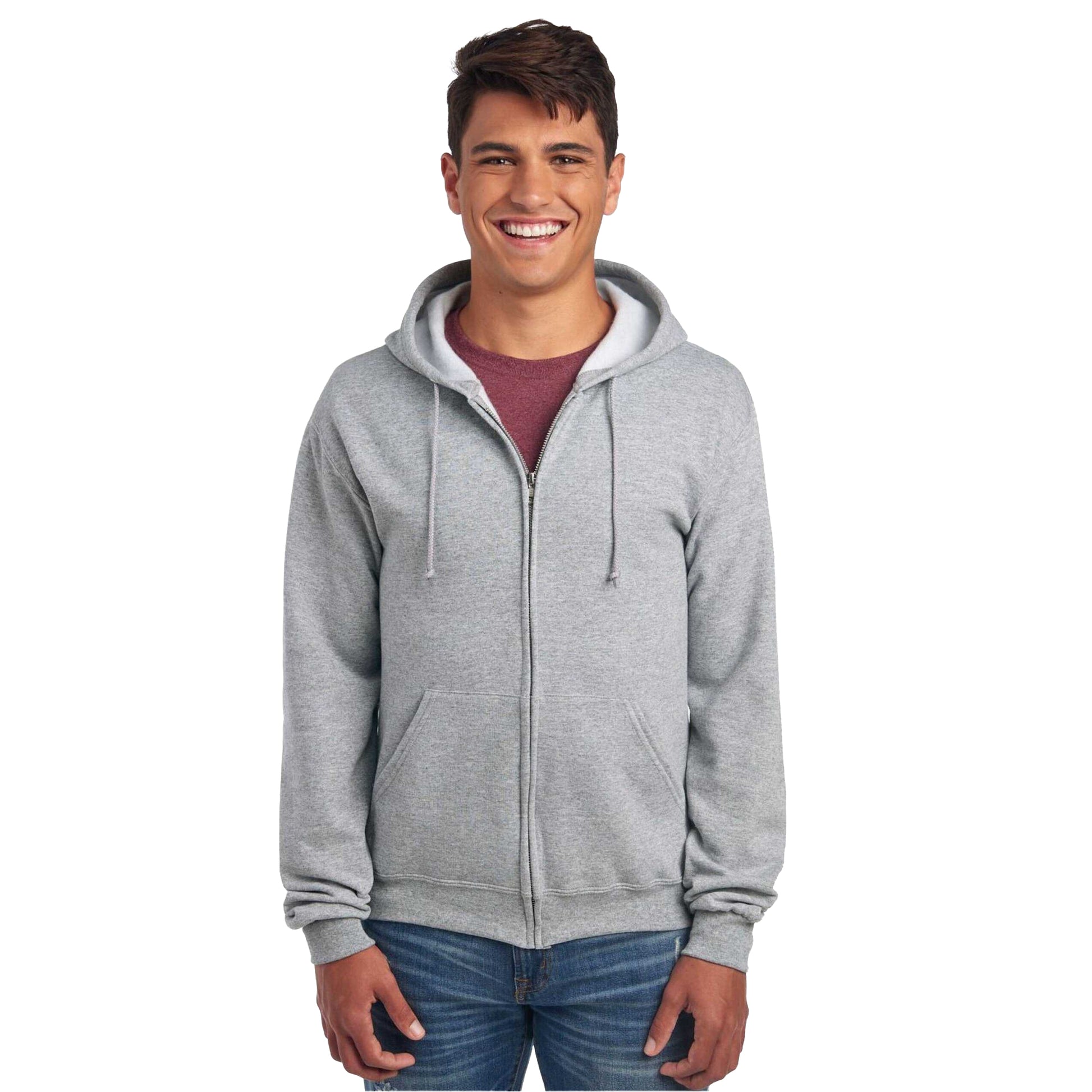 Athletic Heather - Front - Jerzees Unisex Adult Nublend Full Zip Hoodie