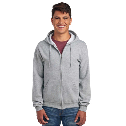 Athletic Heather - Front - Jerzees Unisex Adult Nublend Full Zip Hoodie