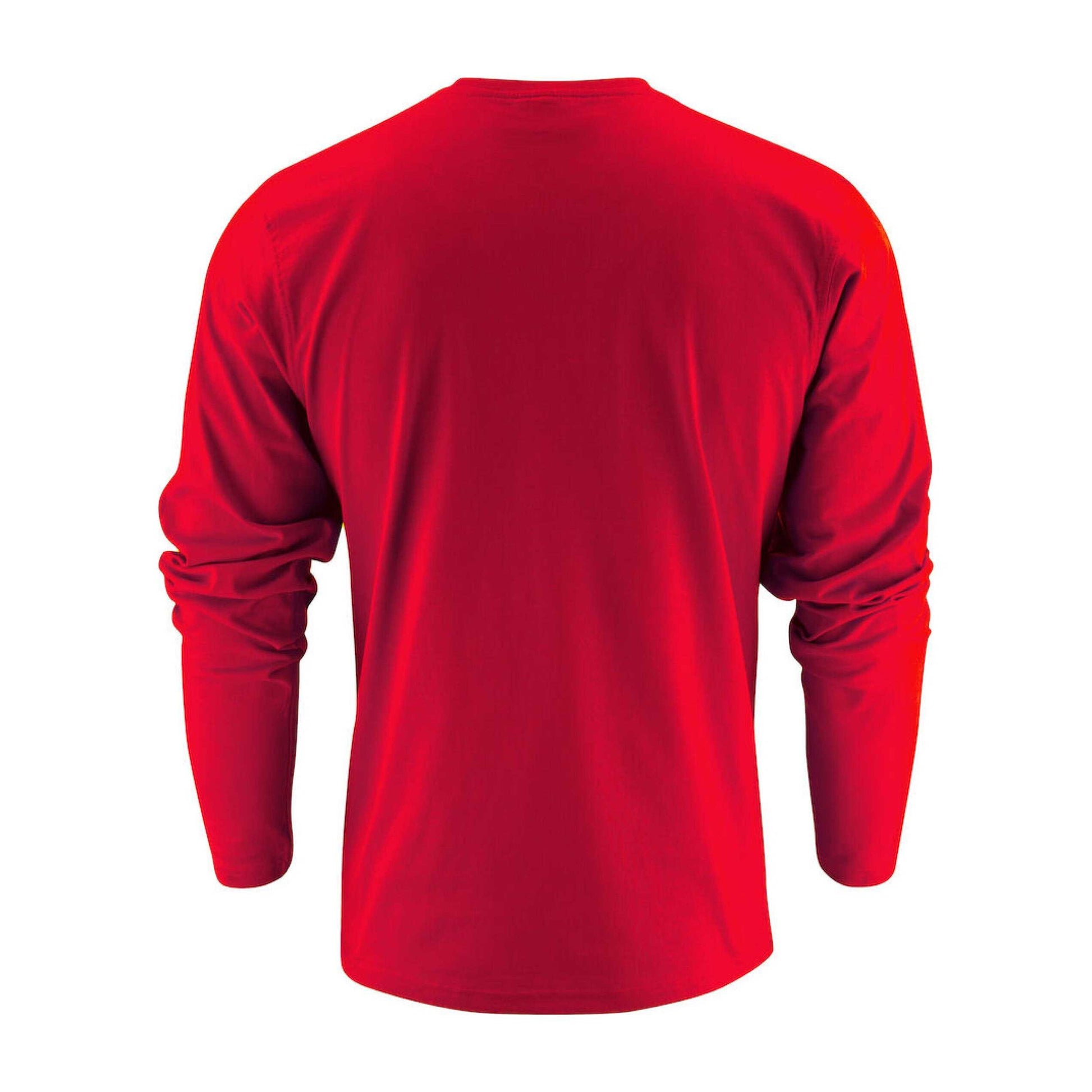 Red - Back - Printer Unisex Adult Heavier Pro Long-Sleeved T-Shirt