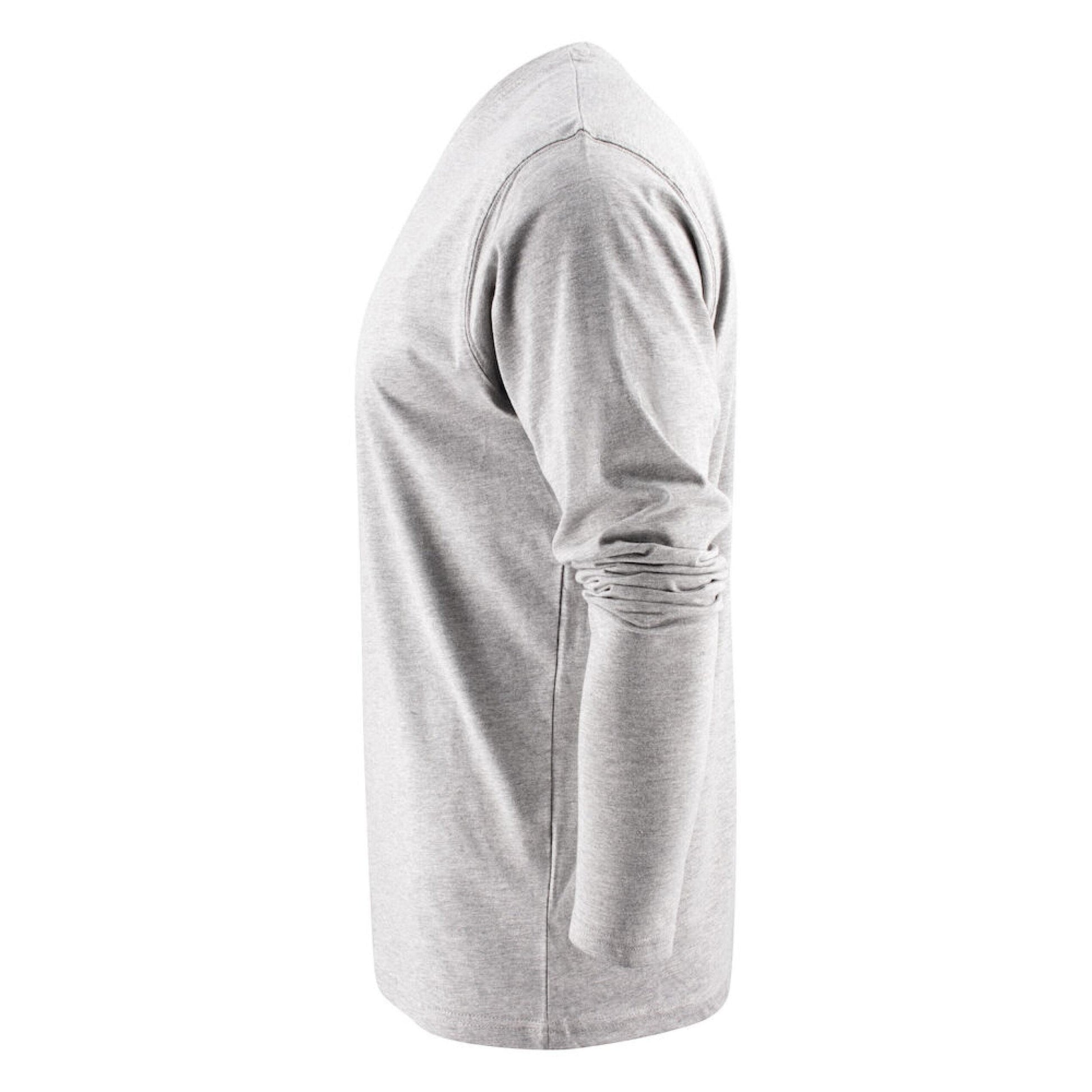 Grey Melange - Side - Printer Unisex Adult Heavier Pro Long-Sleeved T-Shirt