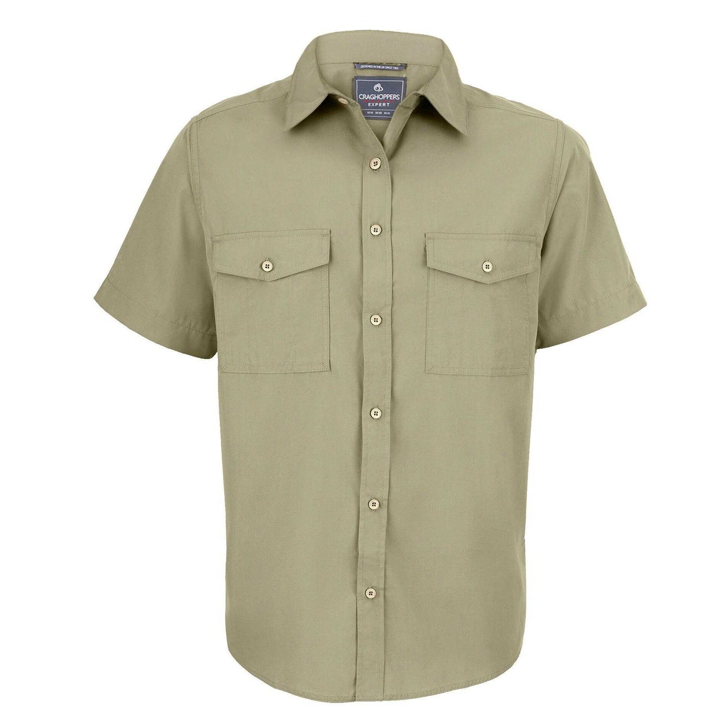 Pebble - Front - Craghoppers Expert Mens Kiwi Short-Sleeved Shirt
