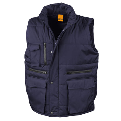 Navy - Back - WORK-GUARD by Result Mens Lance Ripstop Body Warmer
