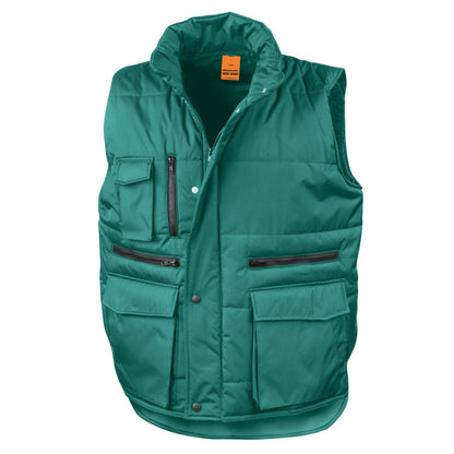 Bottle Green - Back - WORK-GUARD by Result Mens Lance Ripstop Body Warmer
