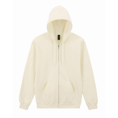 Off White - Front - Gildan Unisex Adult Softstyle Fleece Midweight Full Zip Hoodie