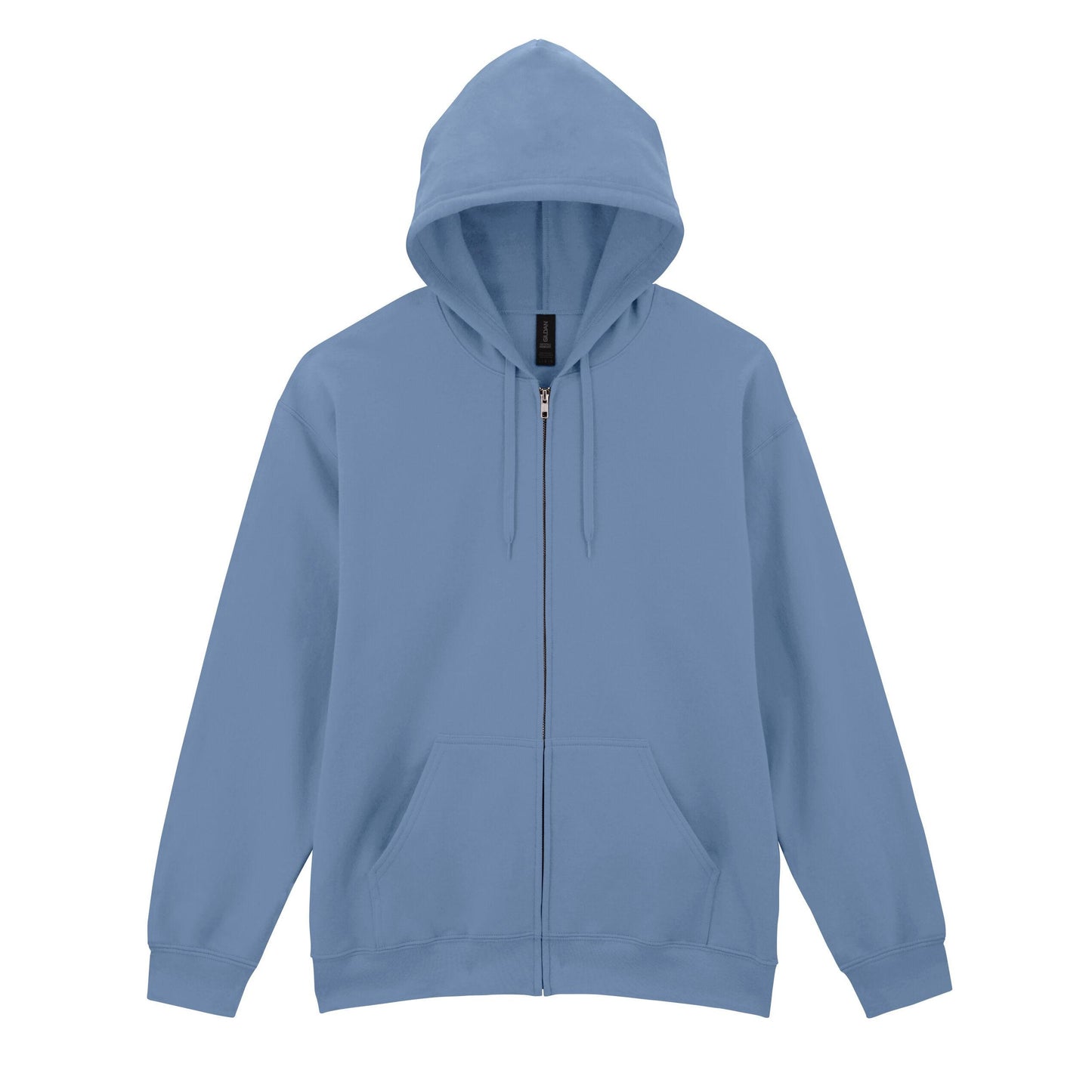 Stone Blue - Front - Gildan Unisex Adult Softstyle Fleece Midweight Full Zip Hoodie