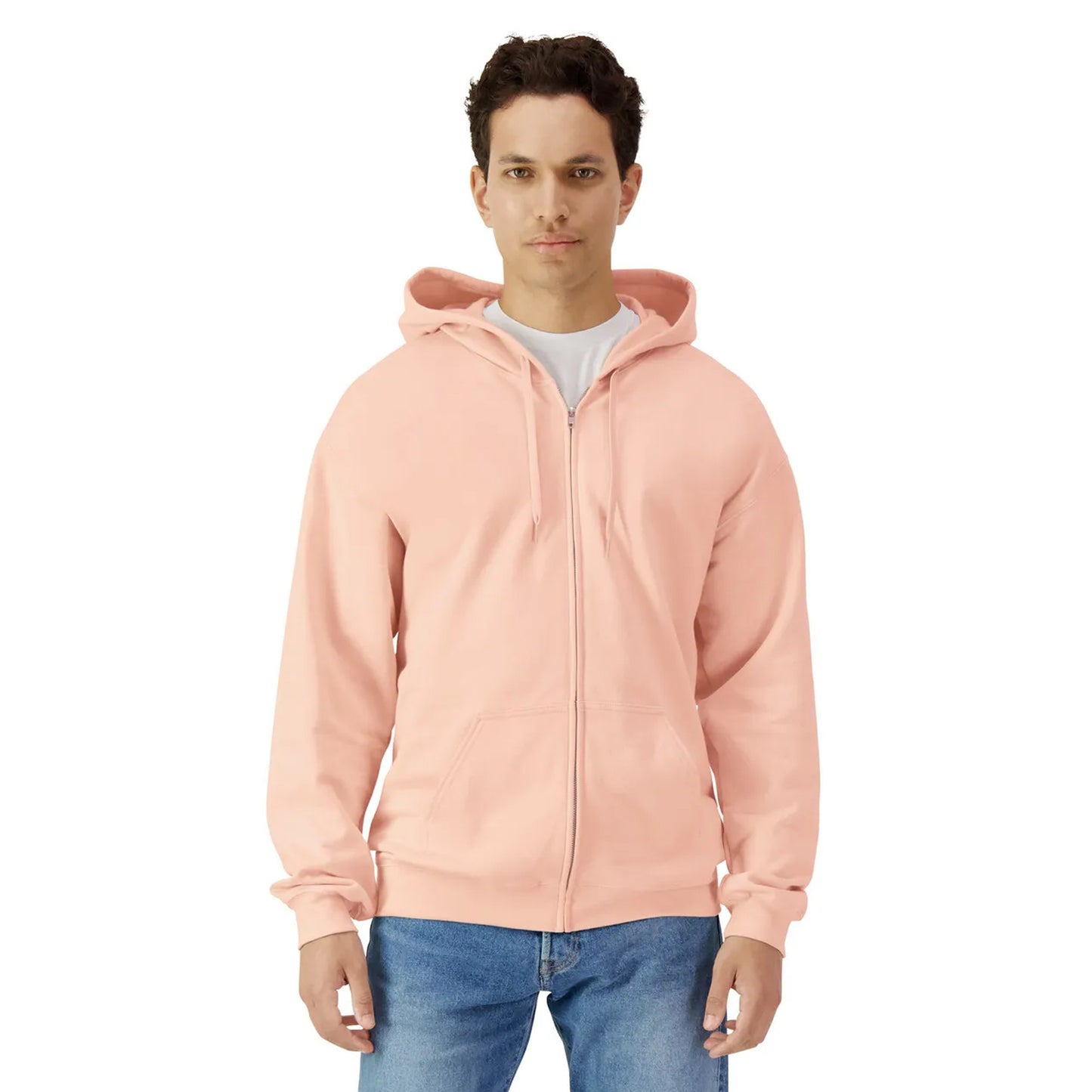 Dusty Rose - Side - Gildan Unisex Adult Softstyle Fleece Midweight Full Zip Hoodie