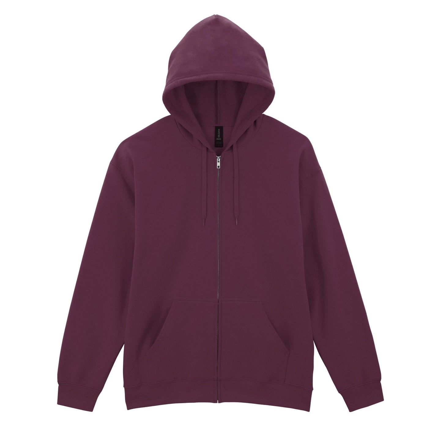 Maroon - Front - Gildan Unisex Adult Softstyle Fleece Midweight Full Zip Hoodie