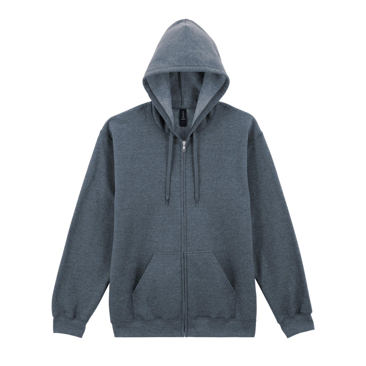 Dark Heather - Front - Gildan Unisex Adult Softstyle Fleece Midweight Full Zip Hoodie