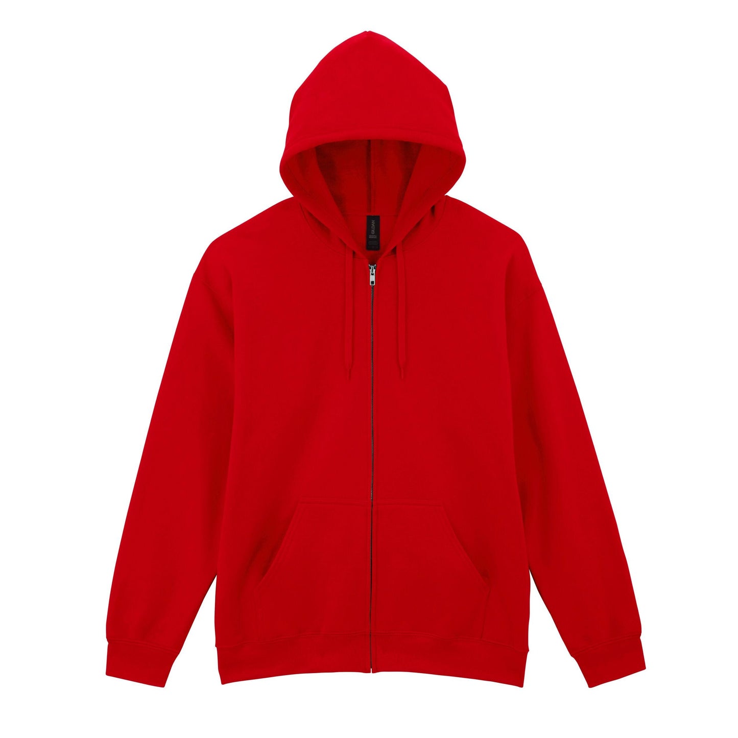 Red - Front - Gildan Unisex Adult Softstyle Fleece Midweight Full Zip Hoodie
