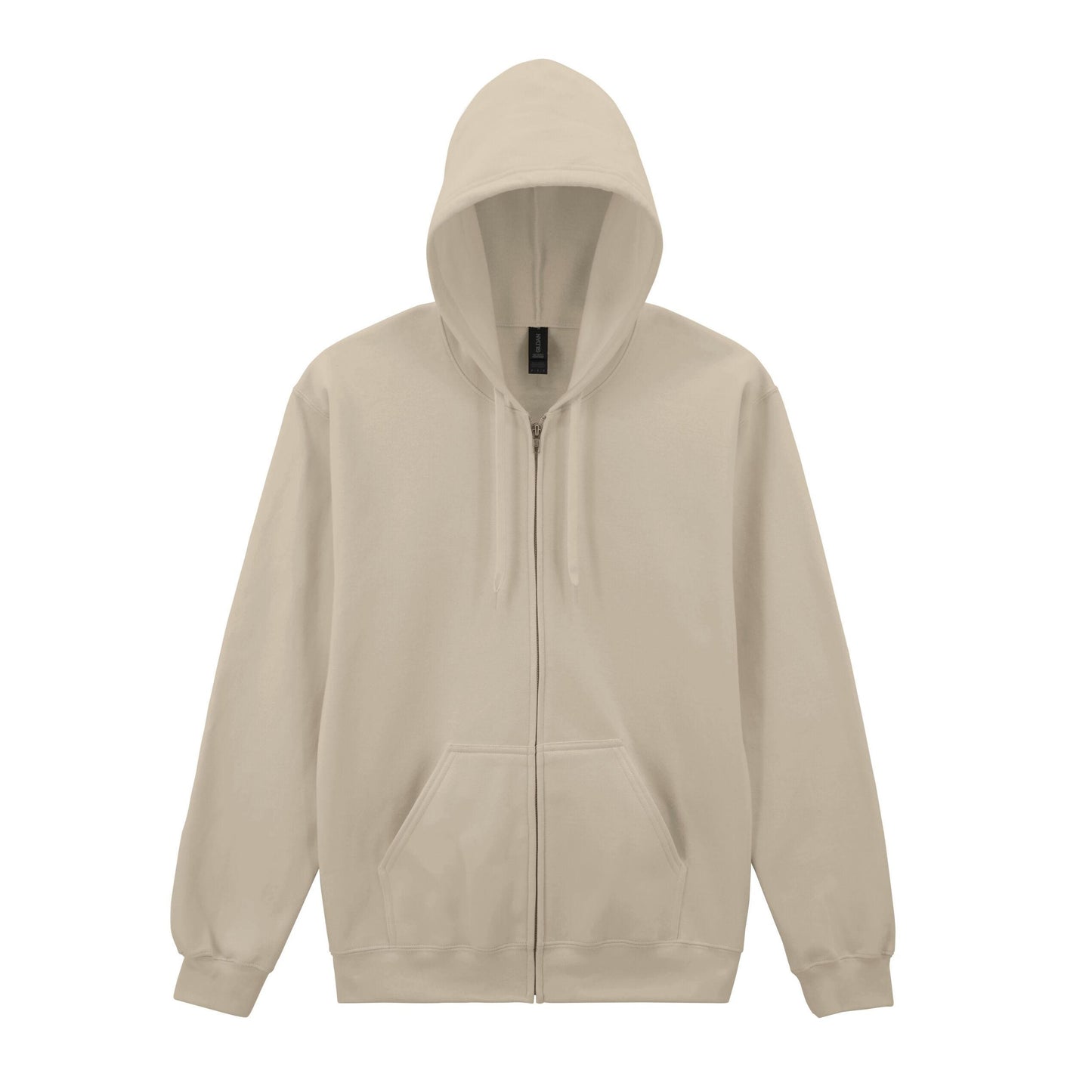 Sand - Front - Gildan Unisex Adult Softstyle Fleece Midweight Full Zip Hoodie