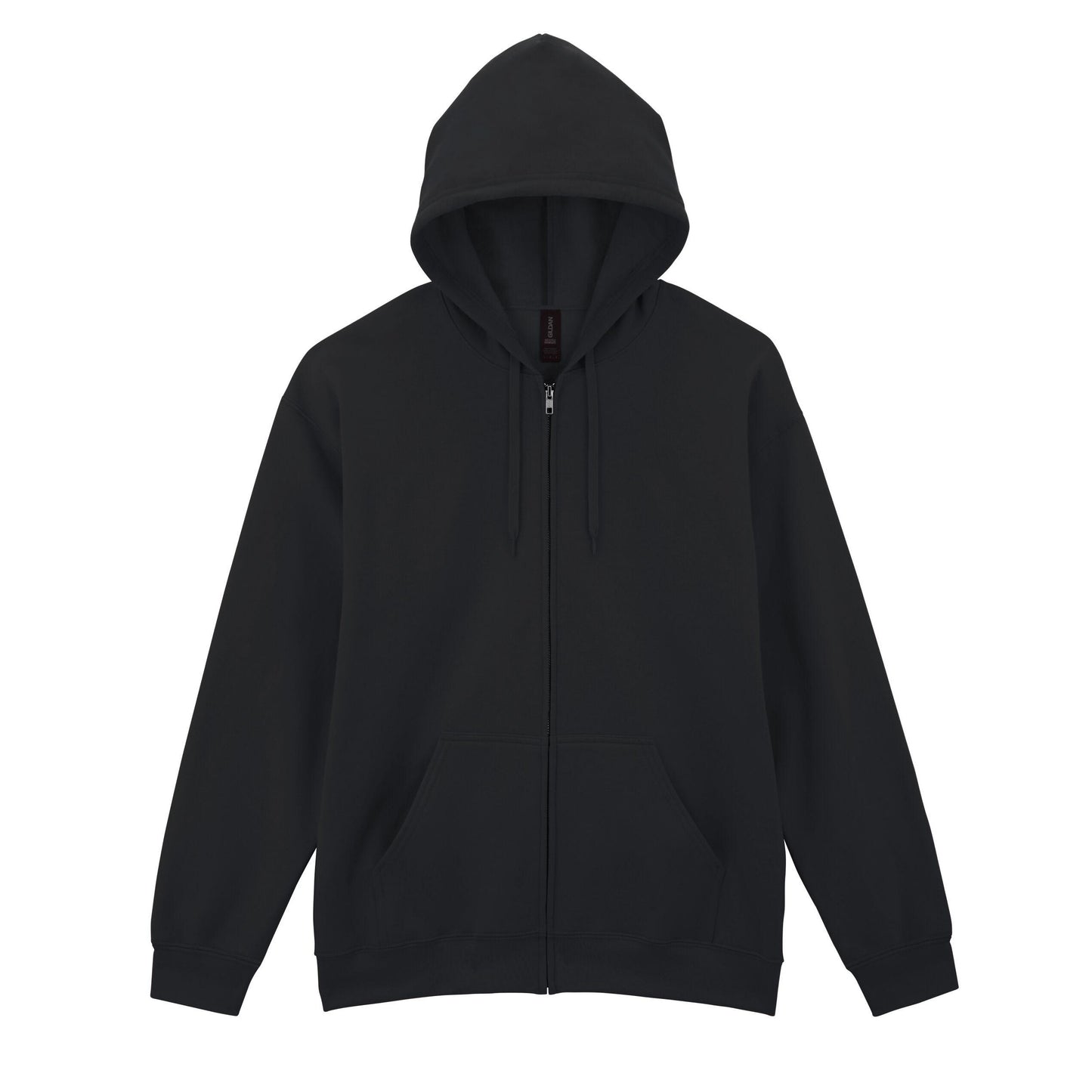 Black - Front - Gildan Unisex Adult Softstyle Fleece Midweight Full Zip Hoodie